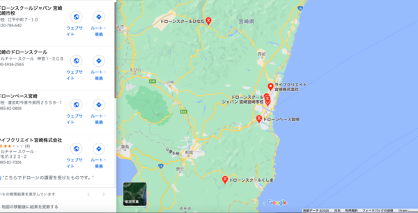 ひむかドローンスクール周辺の地図