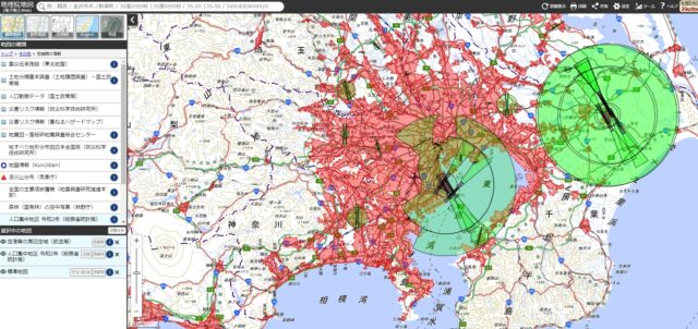 国土地理院「飛行禁止エリア」の画像